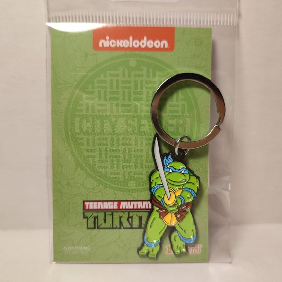Leonardo TMNT Teenage Mutant Ninja Turtles Keychain Official Nickelodeon Keyring - Picture 3 of 3